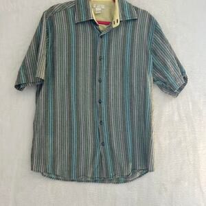 Mecca Gold striped button up shirt Size L